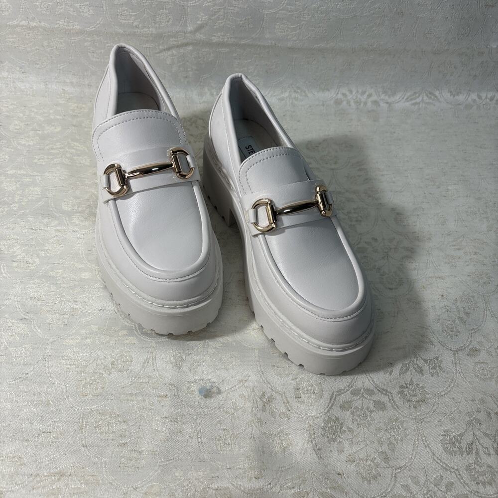 Steve Madden Women's Platform White Loafers Size 7 - Picture 3 of 6